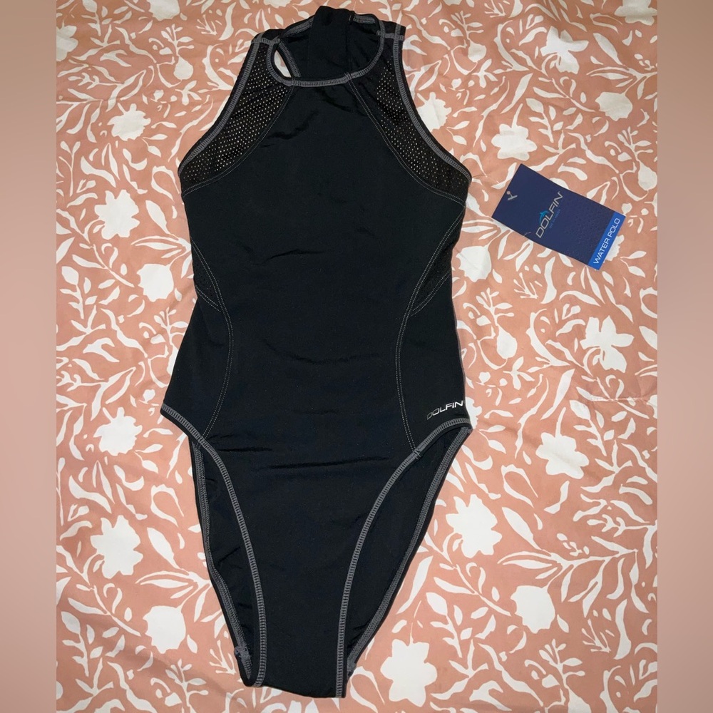 NWT- Dolfin Women's Black One Piece Swimsuit